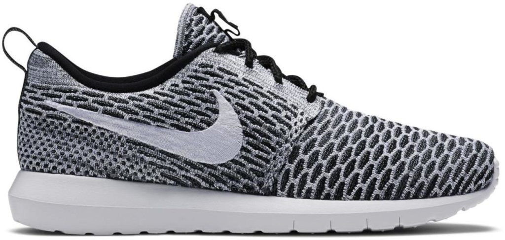 Nike Roshe Run Flyknit Black White Black/White-Dark Grey (677243-008)