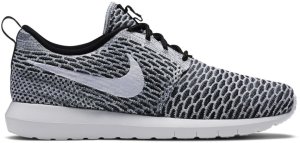 Nike  Roshe Run Flyknit Black White Black/White-Dark Grey (677243-008)