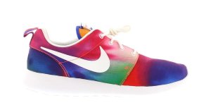 Nike  Roshe Run Tie Dye Rainbow Court Purple/White-Total Crimson (655206-518)