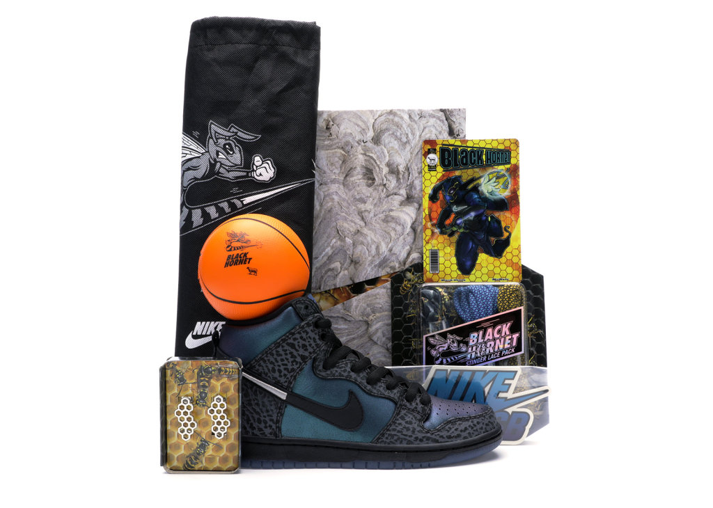 Nike SB Dunk High Black Sheep Hornet (Special Packaging) Black/Black-Black (BQ6827 001)