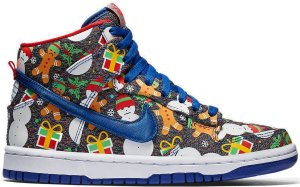 Nike SB Dunk High Concepts Ugly Christmas Sweater 2017 (GS) Blue Ribbon/Blue Ribbon-Atom Red (AO1559-446)
