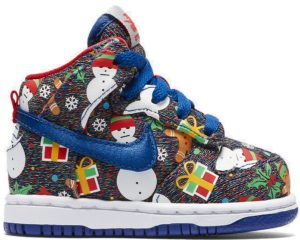 Nike SB Dunk High Concepts Ugly Christmas Sweater 2017 (TD) Blue Ribbon/Blue Ribbon-Atom Red (AO1558-446)