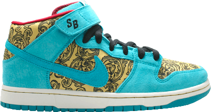 Nike SB Dunk Mid Premium Peacock Teal/Gold/Black (314381-331)
