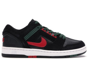 Nike SB Air Force 2 Low Black Gucci Black/Deep Forest-Gym Red (AO0300-002)