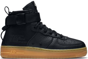 Nike  SF Air Force 1 Mid Black Gum (GS) Black/Black-Gum Light Brown (AJ0424-001)