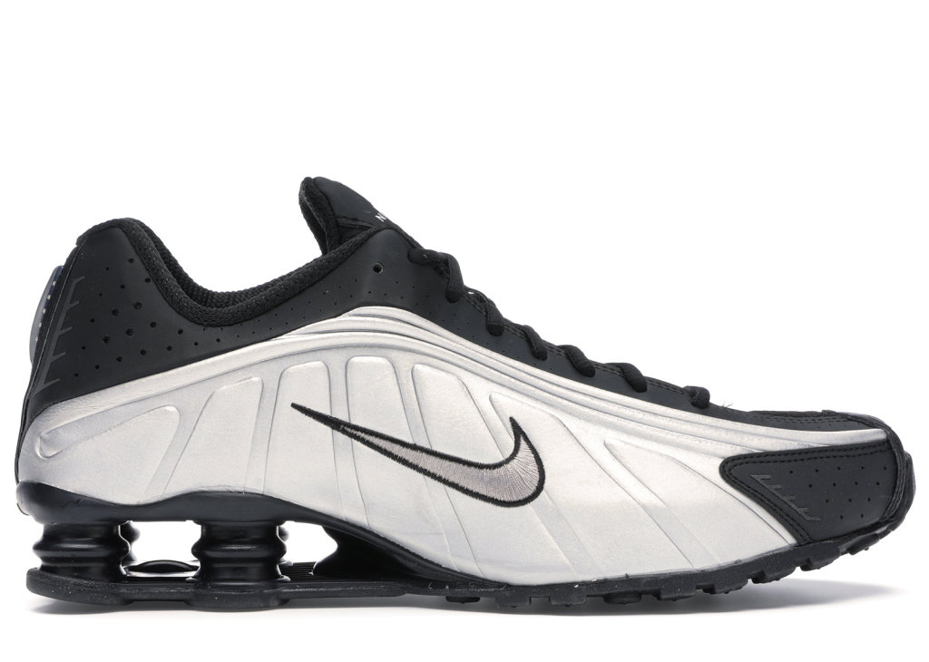 Nike Shox R4 Black Metallic Silver Black/Black-Metallic Silver-Bright Crimson (104265-045)