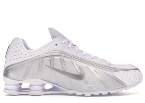 Nike  Shox R4 White Metallic Silver White/Metallic Silver-Bright Crimson-Metallic Silver (104265-131)