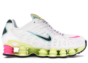 Nike  Shox TL White Multi-Color (W) White/Black-Luminous Green-Bright Violet-Pink Blast-Aurora Green (AR3566-102)