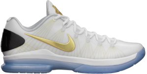 Nike  KD 5 Elite+ White Gold White/Metallic Gold-Black-Pure Platinum (585385-100)