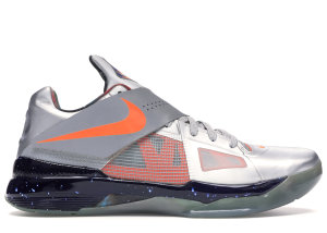 Nike KD 4 Galaxy AS Metallic Silver/Total Orange-Dark Grey (520814-001)