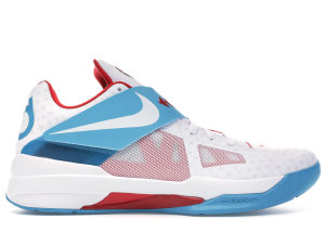 Nike  KD 4 N7 White White/White-Dark Turquoise-Challenge Red (519567-146)