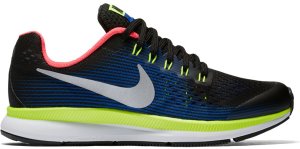 Nike  Zoom Pegasus 34 Black Volt Racer Blue (GS) Black/Chrome-Volt-Racer Blue (881953-005)