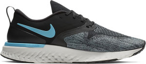 Nike  Odyssey React Flyknit 2 Black Aviator Grey Black Aviator Grey Platinum Tint Blue Fury (AH1015-002)