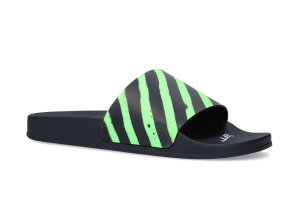 Off-White Diagonal Stripe Slides Neon Green Green/Black (OMIA088R20C220521040)