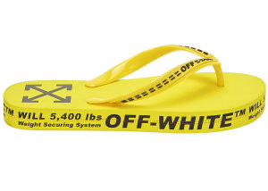 OFF-WHITE Logo Typographic Flip Flop Yellow SS20 Yellow (OMIA131R20D270016000)