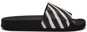 OFF-WHITE  Spray Stripes Slider Black Black (OWIA086R18797016-1001/OMIA087S19C22037-1001)