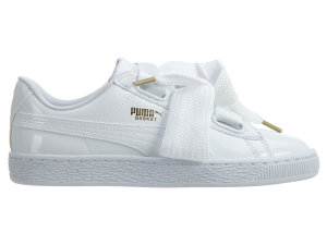 Puma Basket Heart Patent White White (W) Puma White/Puma White (363073)