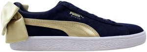 Puma  Suede Bow Varsity Peacoat  (W) Peacoat/Metallic Gold (367732-02)