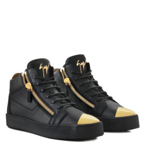Giuseppe Zanotti KRISS STEEL Mid Top Sneakers Black (70974)
