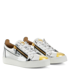 Giuseppe Zanotti FRANKIE STEEL Low Top Sneakers Silver (70997)