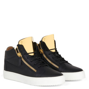 Giuseppe Zanotti KRISS STEEL Mid Top Sneakers Black (71036)