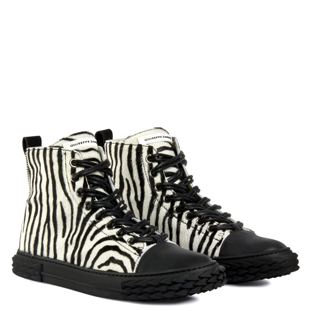 Giuseppe Zanotti BLABBER Mid Top Sneakers Black and white (71537)