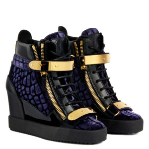 Giuseppe Zanotti COBY WEDGE High Top Sneakers Blue (71703)