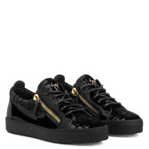 Giuseppe Zanotti GAIL VELVET Low Top Sneakers Black (71939)