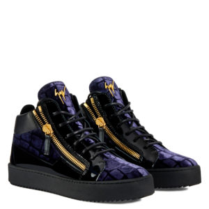 Giuseppe Zanotti KRISS Mid Top Sneakers Blue (71985)