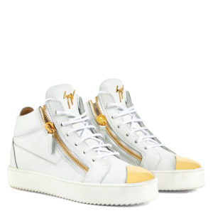 Giuseppe Zanotti KRISS STEEL Mid Top Sneakers White (72064)