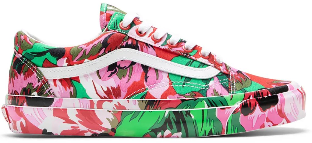 Vans Old Skool KENZO Floral Red White Floral Red/True White (VN0A4P3X02G)