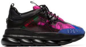 Versace Chain Reaction Black Multi-Color Rubber Suede Black/Multi (DSU7071E D18TG DNA2)