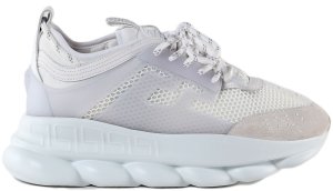 Versace Chain Reaction White Mesh Rubber Suede White (DSU7071E D7CTG D01)