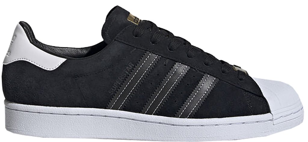 adidas Superstar Black Suede White Core Black/Core Black/Gold Metallic (EH1543)
