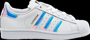 adidas Superstar White Iridescent (Youth) White/White/Silver Metallic (AQ6278)