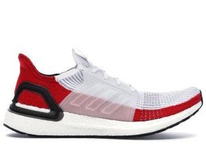 adidas  Ultra Boost 19 White Scarlet Cloud White/Scarlet Red (EF1341)