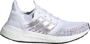 adidas Ultra Boost 20 White Multi (W) Cloud White/Silver Metallic/Multi-Color (EG0728)