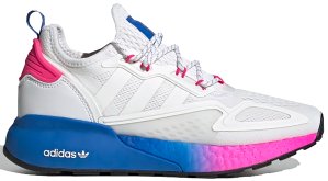 adidas  ZX 2K Boost White Pink Blue (W) Cloud White/Cloud White/Shock Pink (FY0605)