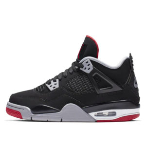 Jordan  4 Retro Bred 2019 (GS) Black/Fire Red-Cement Grey-Summit White (408452-060)