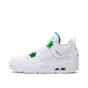 Jordan 4 Retro Metallic Green (GS) White/Metallic Silver-Pine Green (408452-113)