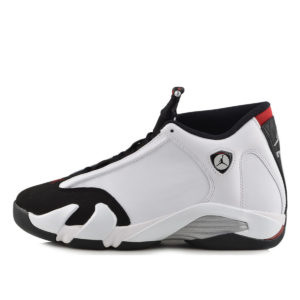 Jordan  14 Retro Black Toe (2014) White/Black-Varsity Red-Metallic Silver (487471-102)