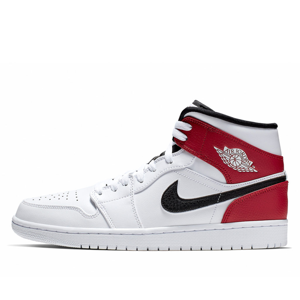 Jordan 1 Mid White Black Gym Red White/Black-Gym Red (554724-116)