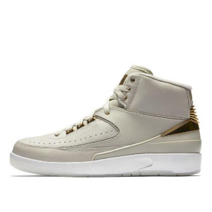 Jordan 2 Retro Quai 54 (GS) Light Bone/White-Metallic Gold (866034-001)