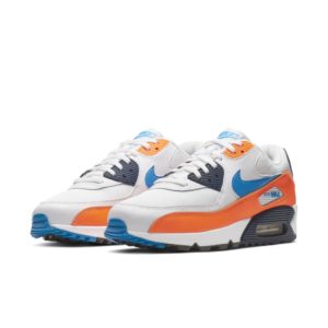 Nike Air Max 90 White Photo Blue Total Orange (2019) (AJ1285-104)