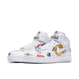 Nike  Air Force 1 Mid Supreme NBA White White/White (AQ8017-100)