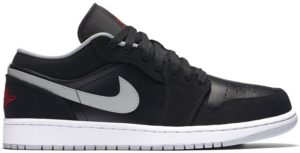 Jordan 1 Low Black Wolf Grey Black/Gym Red-Wolf Grey-White (553558-032)