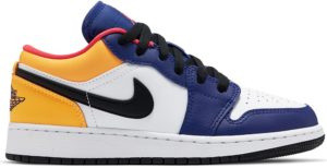 Jordan 1 Low Royal Yellow (GS) White/Track Red-Deep Royal Blue (553560-123)