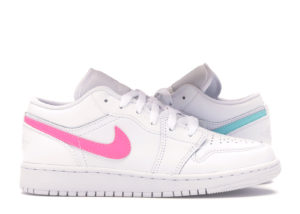 Jordan 1 Low White Neon (GS) White/White/Neon (CW7035-100)
