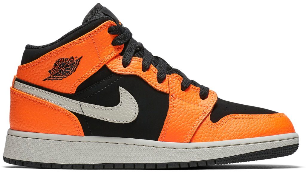 Jordan 1 Mid Black Cone (GS) Black/Cone-Light Bone (554725-062)