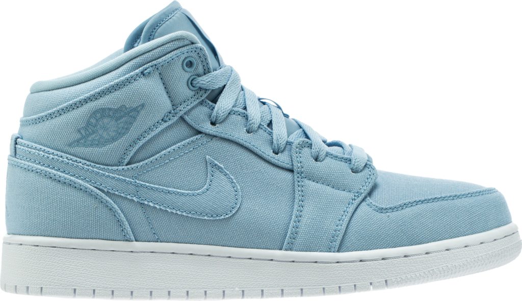 Jordan 1 Mid Canvas Ice Blue (GS) Ice Blue/Ice Blue-White (554725-425)